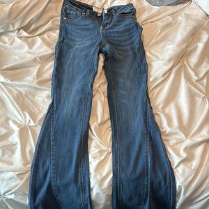 Blue Flare Wide Leg Jeans